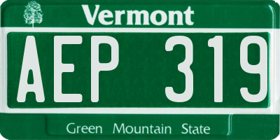 VT license plate AEP319