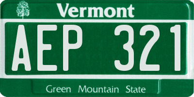 VT license plate AEP321