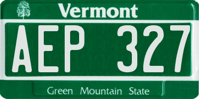 VT license plate AEP327