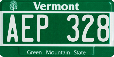 VT license plate AEP328