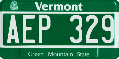 VT license plate AEP329