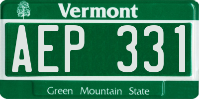 VT license plate AEP331