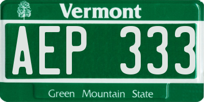VT license plate AEP333