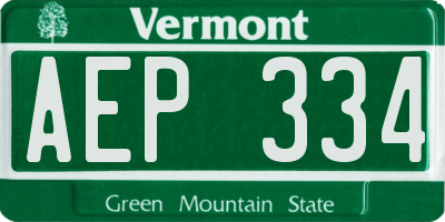 VT license plate AEP334