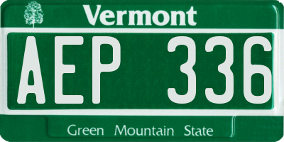 VT license plate AEP336