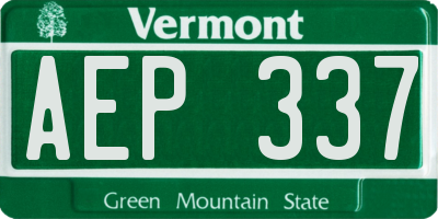 VT license plate AEP337
