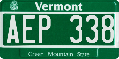 VT license plate AEP338