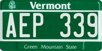 VT license plate AEP339