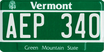 VT license plate AEP340