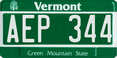 VT license plate AEP344