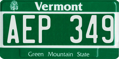 VT license plate AEP349