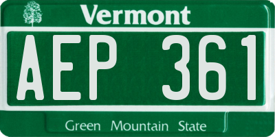 VT license plate AEP361