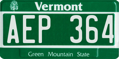 VT license plate AEP364