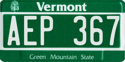 VT license plate AEP367