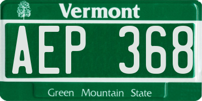 VT license plate AEP368