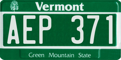 VT license plate AEP371