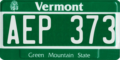 VT license plate AEP373