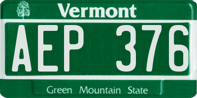 VT license plate AEP376