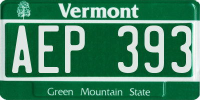 VT license plate AEP393