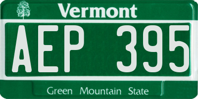 VT license plate AEP395