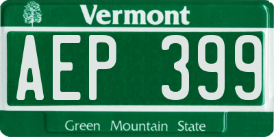 VT license plate AEP399