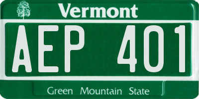 VT license plate AEP401