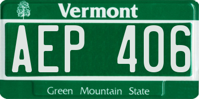 VT license plate AEP406