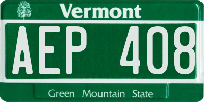 VT license plate AEP408