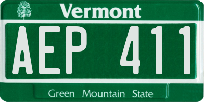 VT license plate AEP411