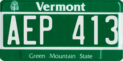 VT license plate AEP413
