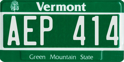 VT license plate AEP414