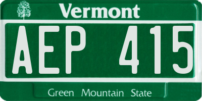 VT license plate AEP415