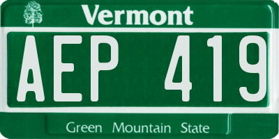 VT license plate AEP419