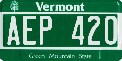 VT license plate AEP420