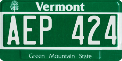 VT license plate AEP424