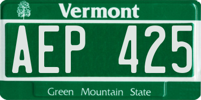 VT license plate AEP425