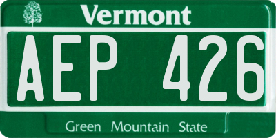 VT license plate AEP426