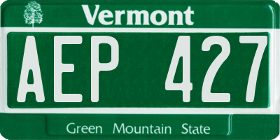 VT license plate AEP427