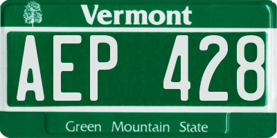 VT license plate AEP428