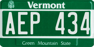 VT license plate AEP434
