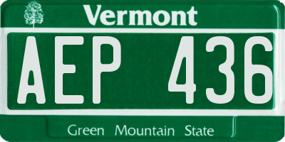 VT license plate AEP436