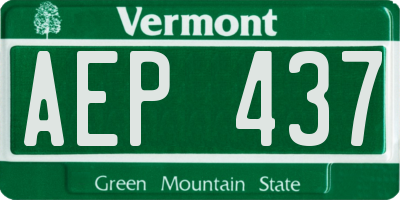 VT license plate AEP437