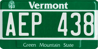 VT license plate AEP438