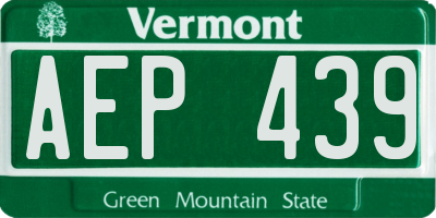 VT license plate AEP439