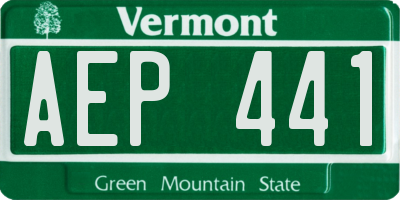 VT license plate AEP441