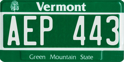 VT license plate AEP443