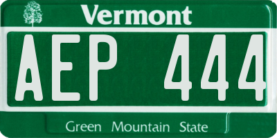 VT license plate AEP444