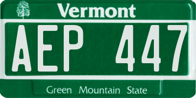 VT license plate AEP447