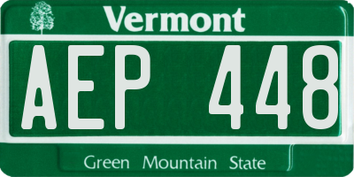 VT license plate AEP448