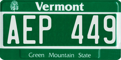 VT license plate AEP449